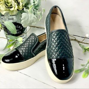 J Slides Black Quilted Slip-On Sneaker (Sz 7.5)